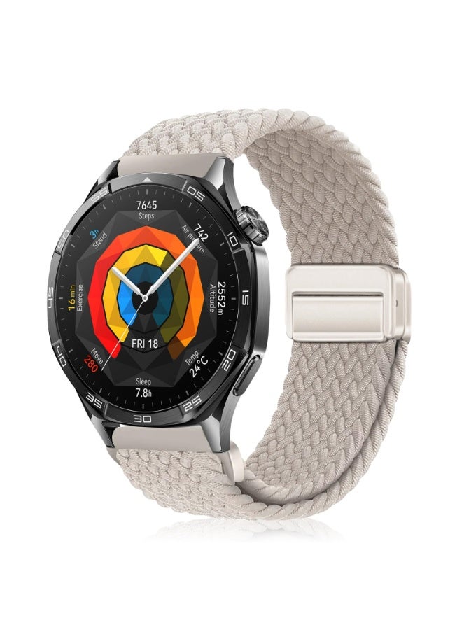 ChicVibe 22mm Nylon Strap for Huawei Watch GT6 Pro/GT6/GT5 Pro/GT5/GT4/GT3 46mm, Magnetic Buckle Sport Nylon Replacement Band for Huawei Watch Ultimate 2/4Pro 48mm/5/4/3Pro 46mm, Starlight - Image 1